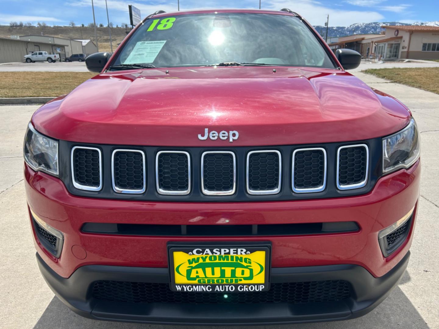 2018 RED /BLACK JEEP COMPASS SPORT (3C4NJCAB3JT) with an 2.4L engine, 6-Speed Manual transmission, located at 3030 CY Ave, Casper, WY, 82604, (307) 265-3830, 42.827816, -106.357483 - Photo#2